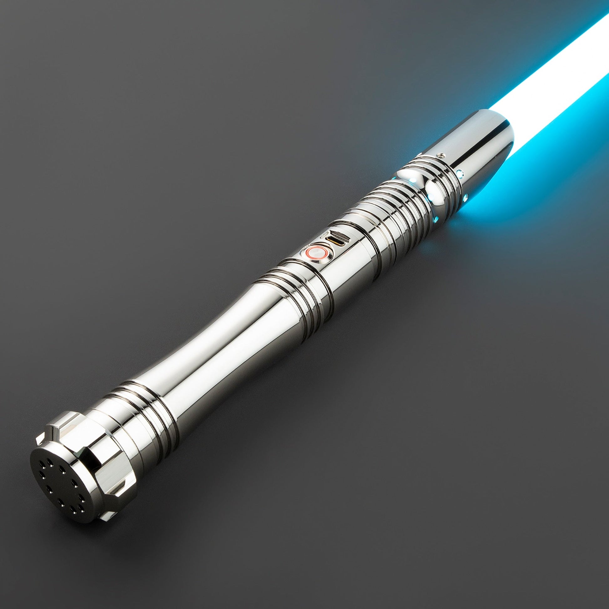 Star Wars No.117 Baselit Silver Combat Lightsaber RGB Replica - NEXTLEVELUK