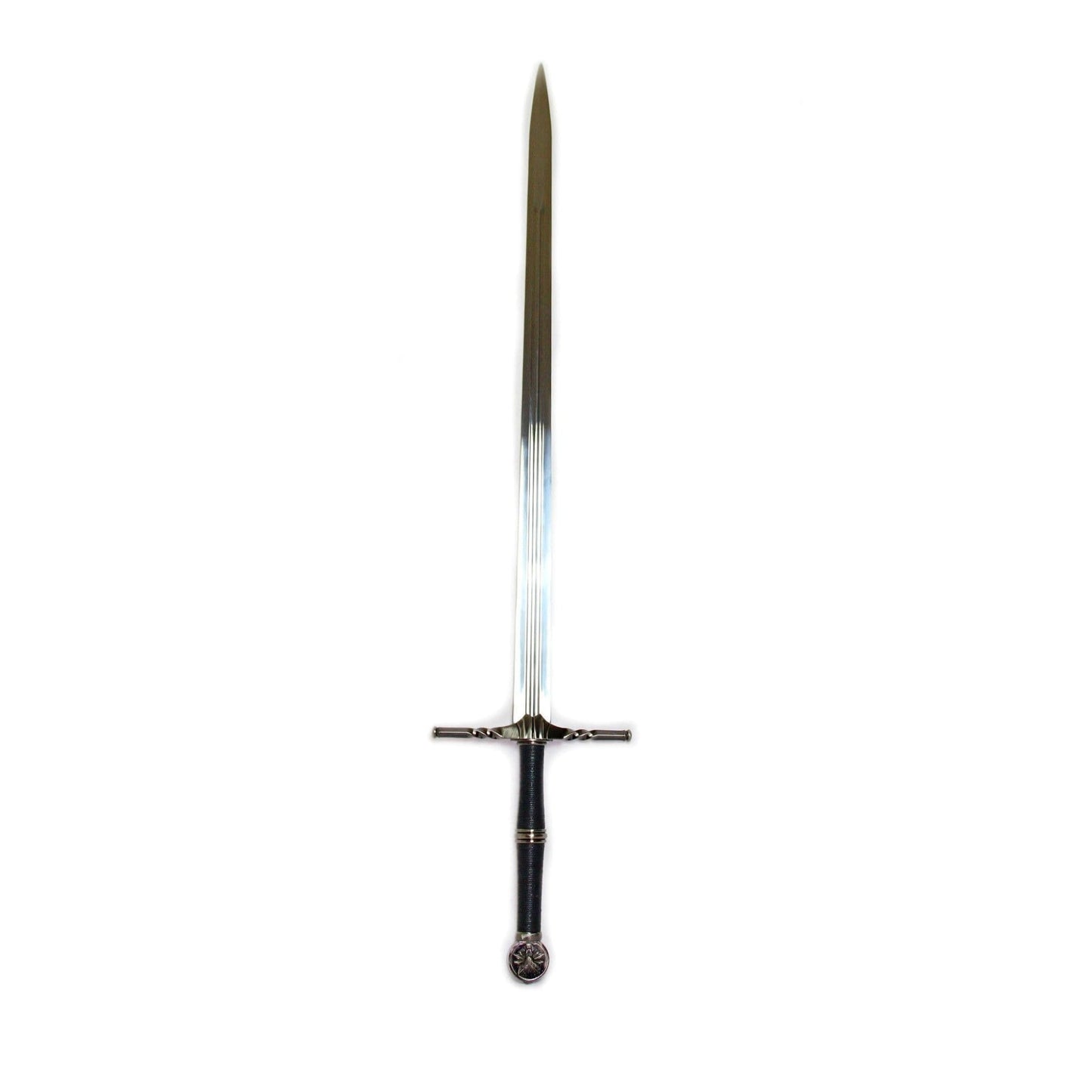 The Witcher 3 Geralt's Silver Horizontal Guard Wolf Pommel Metal Sword - NEXTLEVELUK