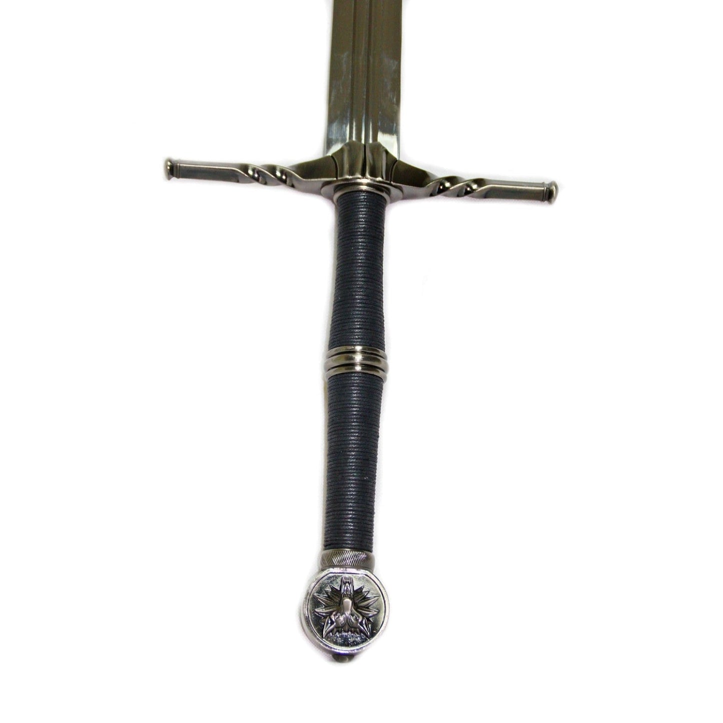 The Witcher 3 Geralt's Silver Horizontal Guard Wolf Pommel Metal Sword - NEXTLEVELUK