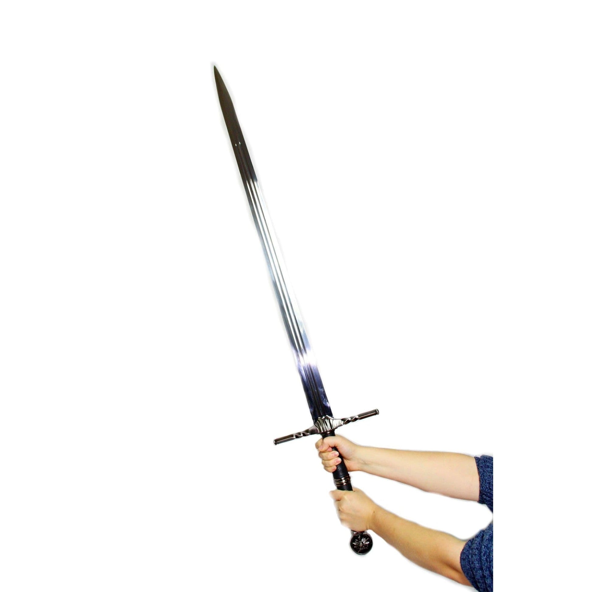The Witcher 3 Geralt's Silver Horizontal Guard Wolf Pommel Metal Sword - NEXTLEVELUK