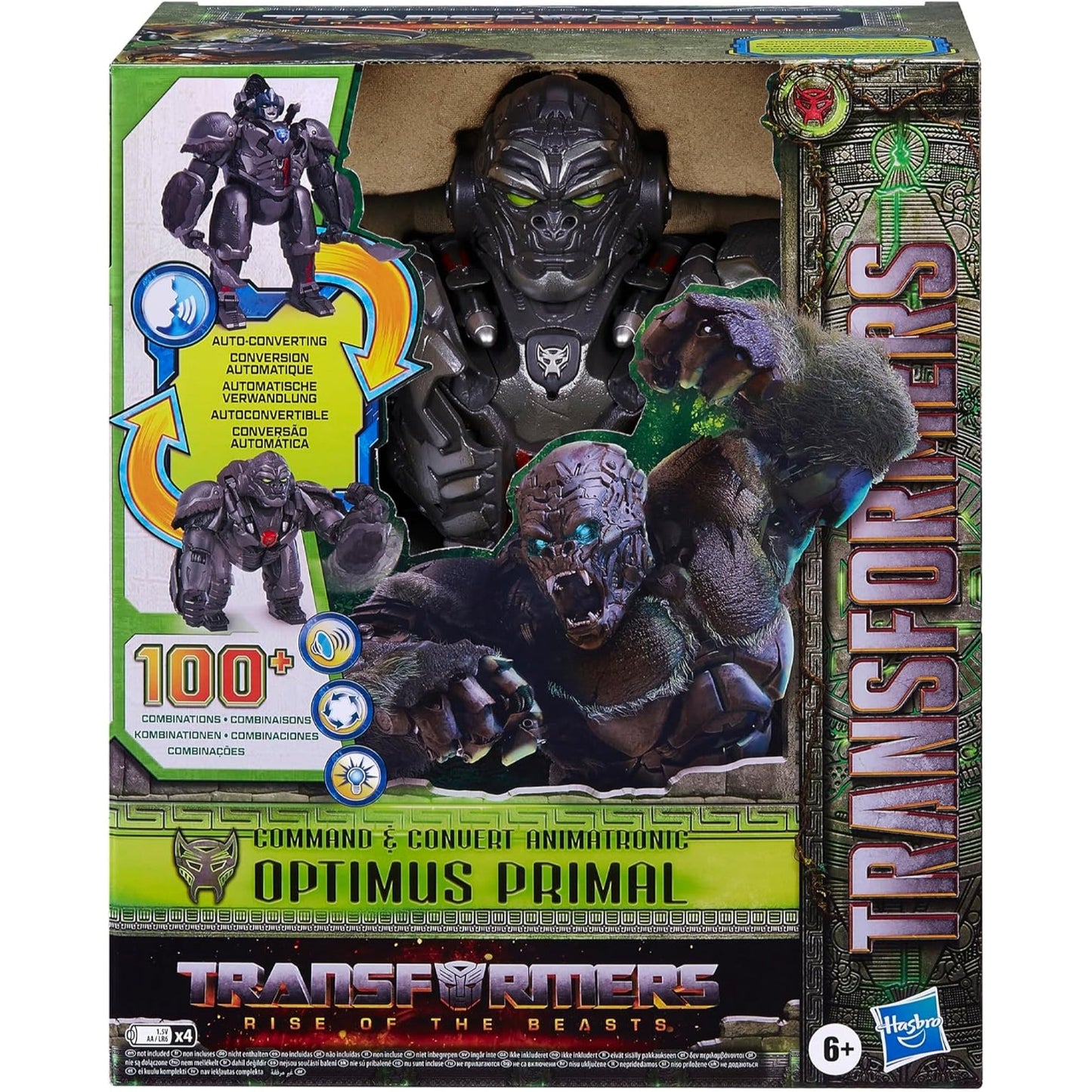 Transformers Rise of the Beast Command Convert Animatronic Optimus Primal Figure - NEXTLEVELUK