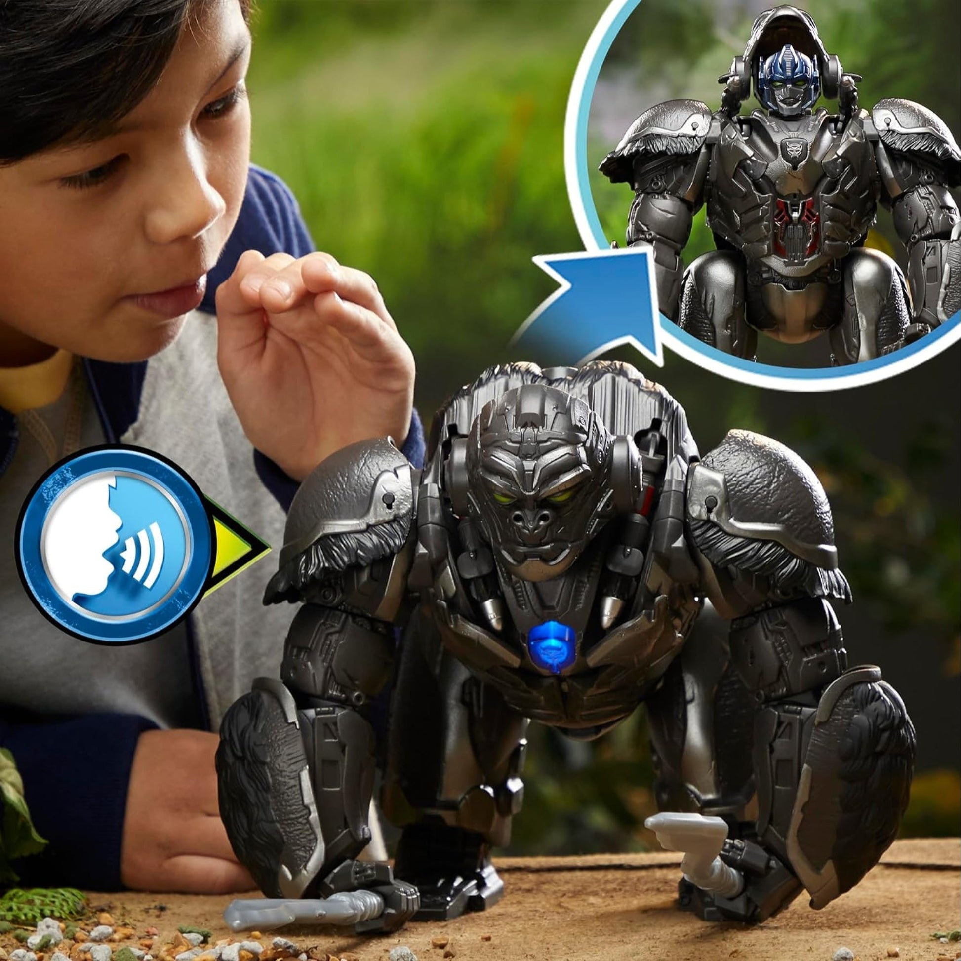 Transformers Rise of the Beast Command Convert Animatronic Optimus Primal Figure - NEXTLEVELUK