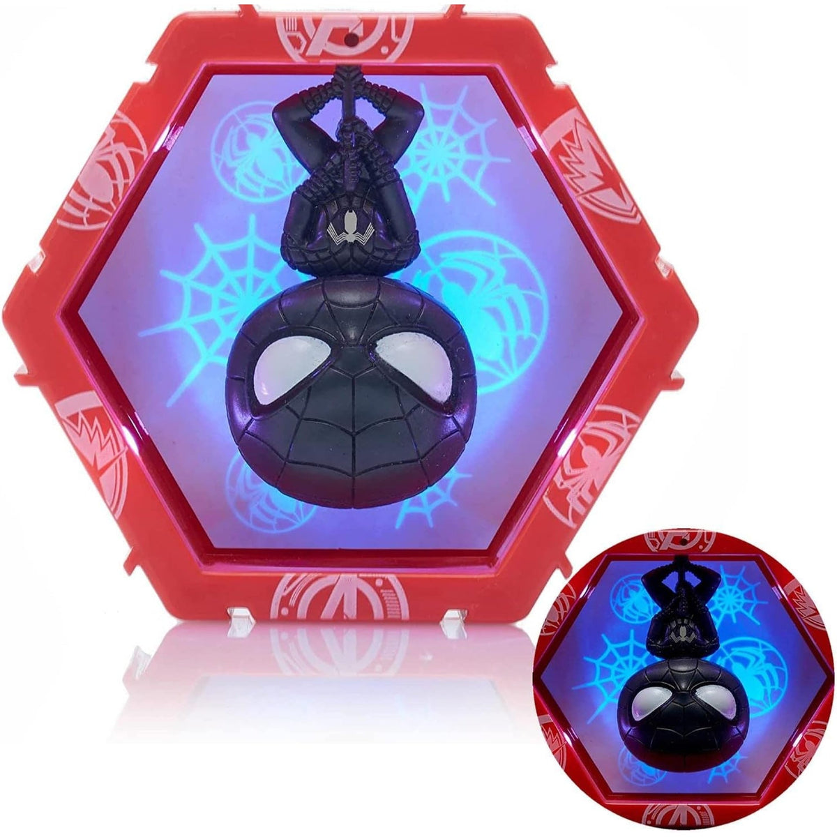WOW! PODS Symbiote Spiderman Superhero Light - Up BobbleHead Spider - man - NEXTLEVELUK
