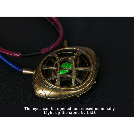 Marvel Dr Strange Eye of Agamotto Necklace Metal 1/1 Scale LED Light-up Movie Prop Replica