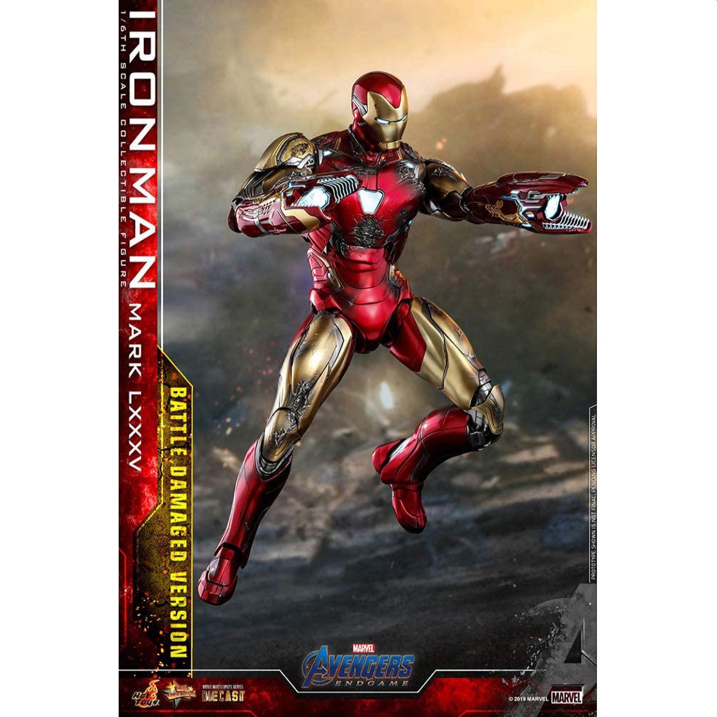 Hot Toys Avengers Endgame Movie Masterpiece Iron Man Mark LXXXV Battle Damaged Version Action Figure