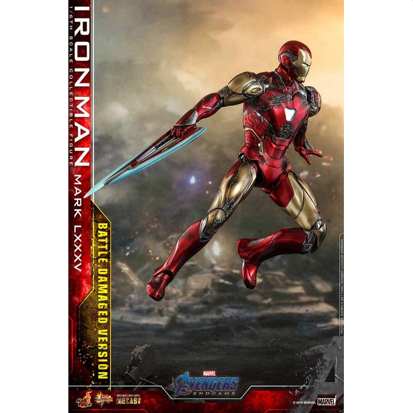 Hot Toys Avengers Endgame Movie Masterpiece Iron Man Mark LXXXV Battle Damaged Version Action Figure