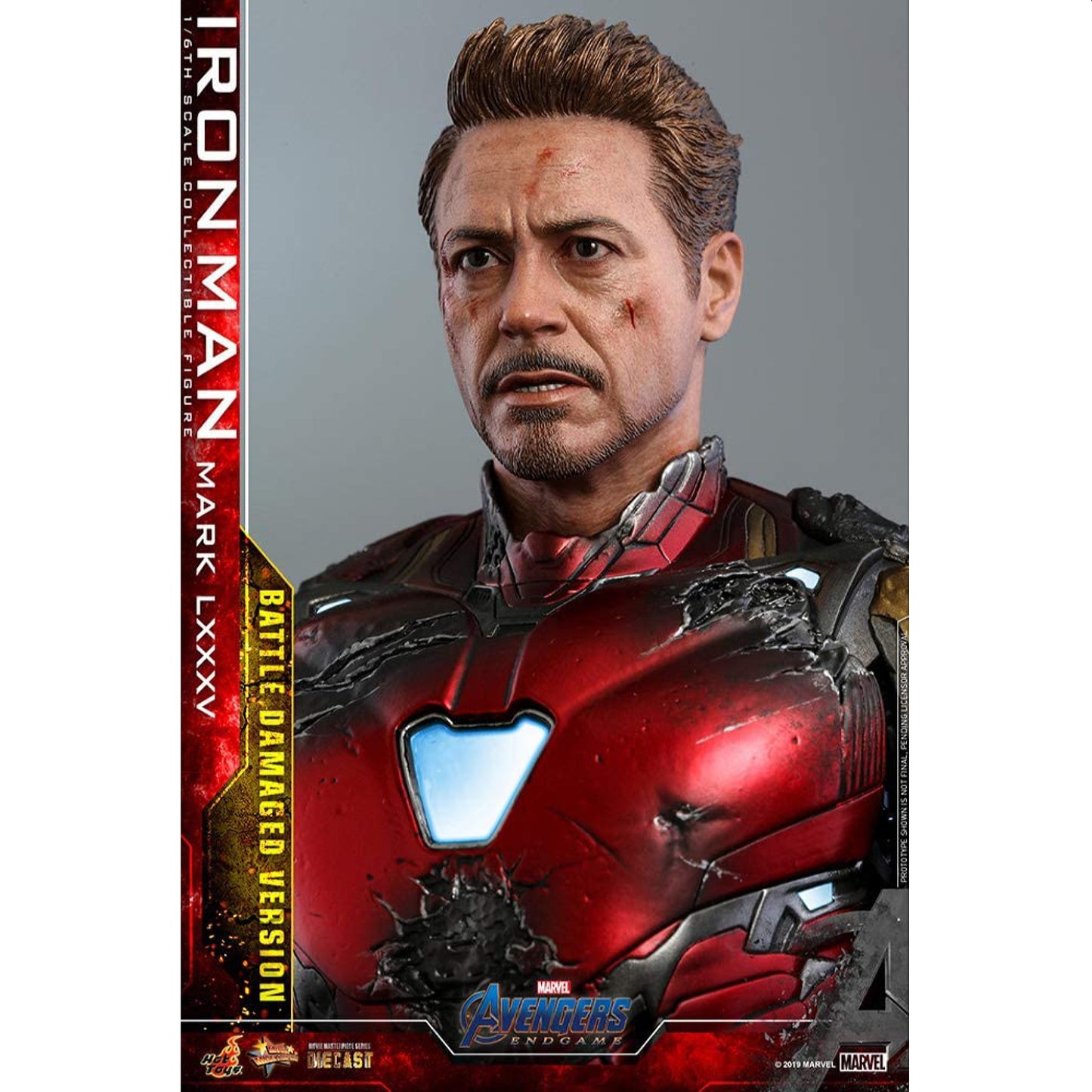 Hot Toys Avengers Endgame Movie Masterpiece Iron Man Mark LXXXV Battle Damaged Version Action Figure