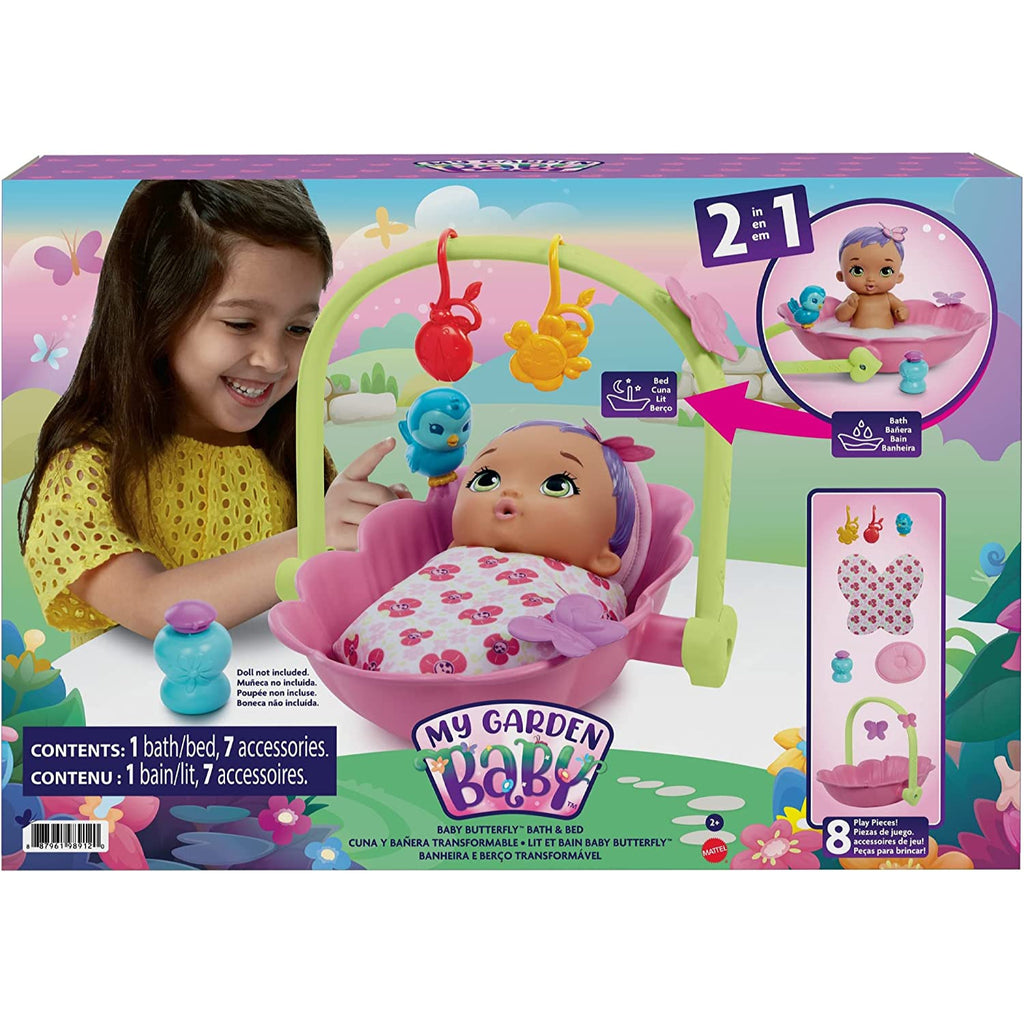 Mattel My Garden Baby - Baby Butterfly 2-in-1 Bath & Bed Playset