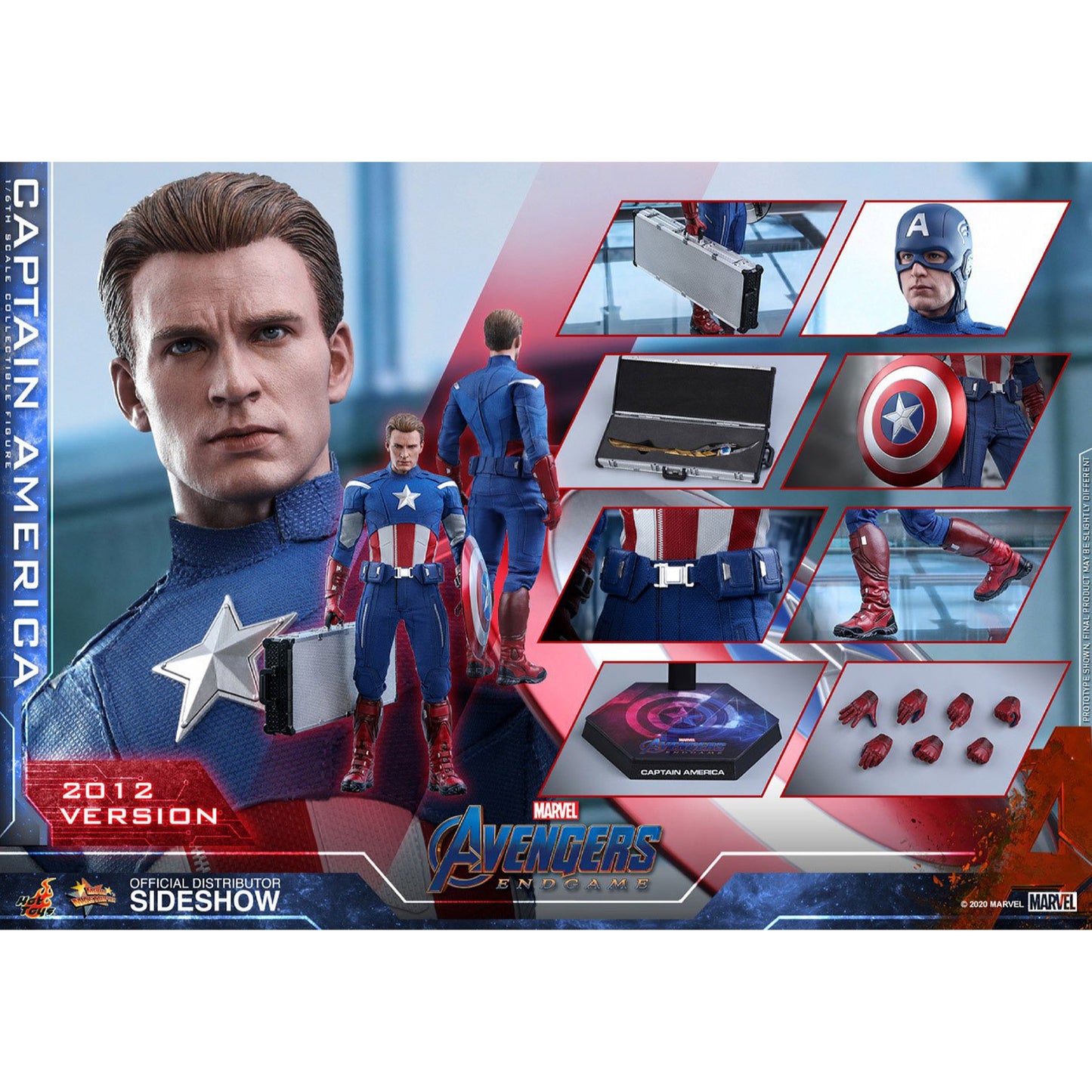 Hot Toys Avengers Endgame Movie Masterpiece Captain America (2012 Version) Action Figure