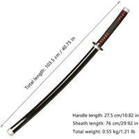 Demon Slayer Sword Tanjiro Kamado Nichirin Blade Wooden Bamboo Cosplay Sword - NEXTLEVELUK