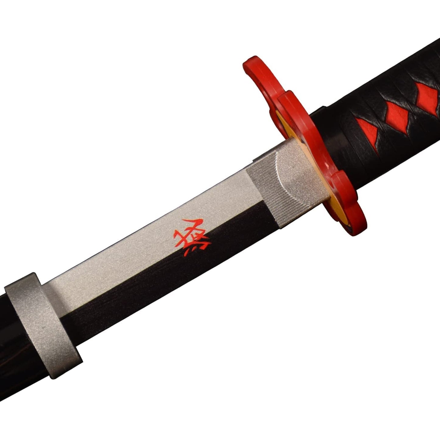 Demon Slayer Sword Tanjiro Rengoku Hilt Fire Breath Wooden Bamboo Cosplay Sword - NEXTLEVELUK