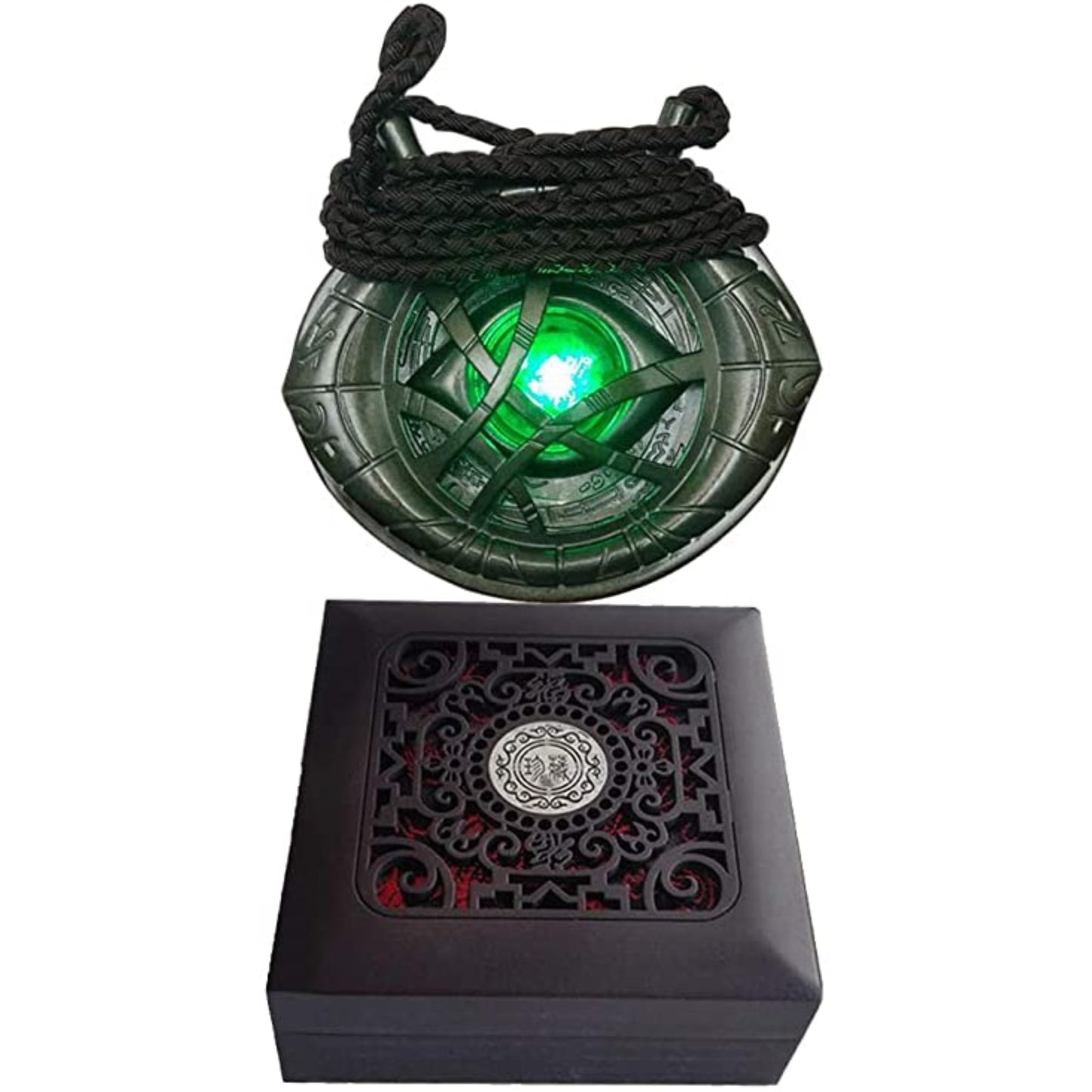 Marvel Doctor Strange Eye Of Agamotto Necklace with Box Light-Up LED Metal Replica