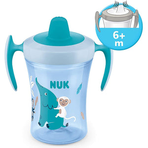 NUK Learn to Eat Training Set Sippy Cup with Feeding Bowl and Spoons Blue