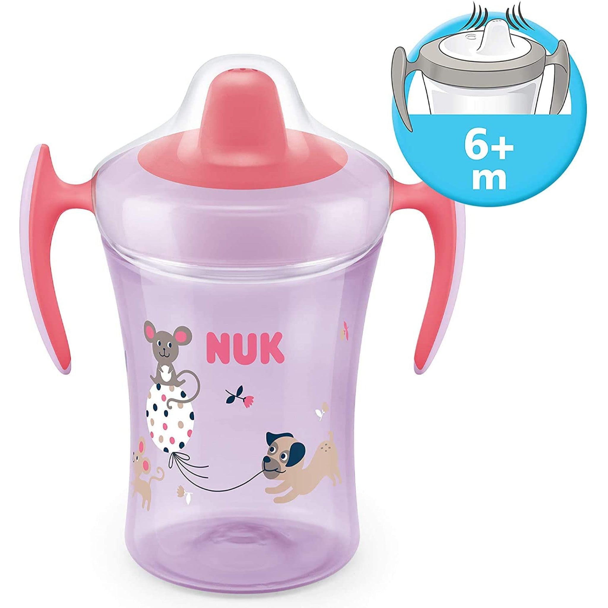 NUK Learn to Eat Training Set Sippy Cup with Feeding Bowl and Spoons Purple