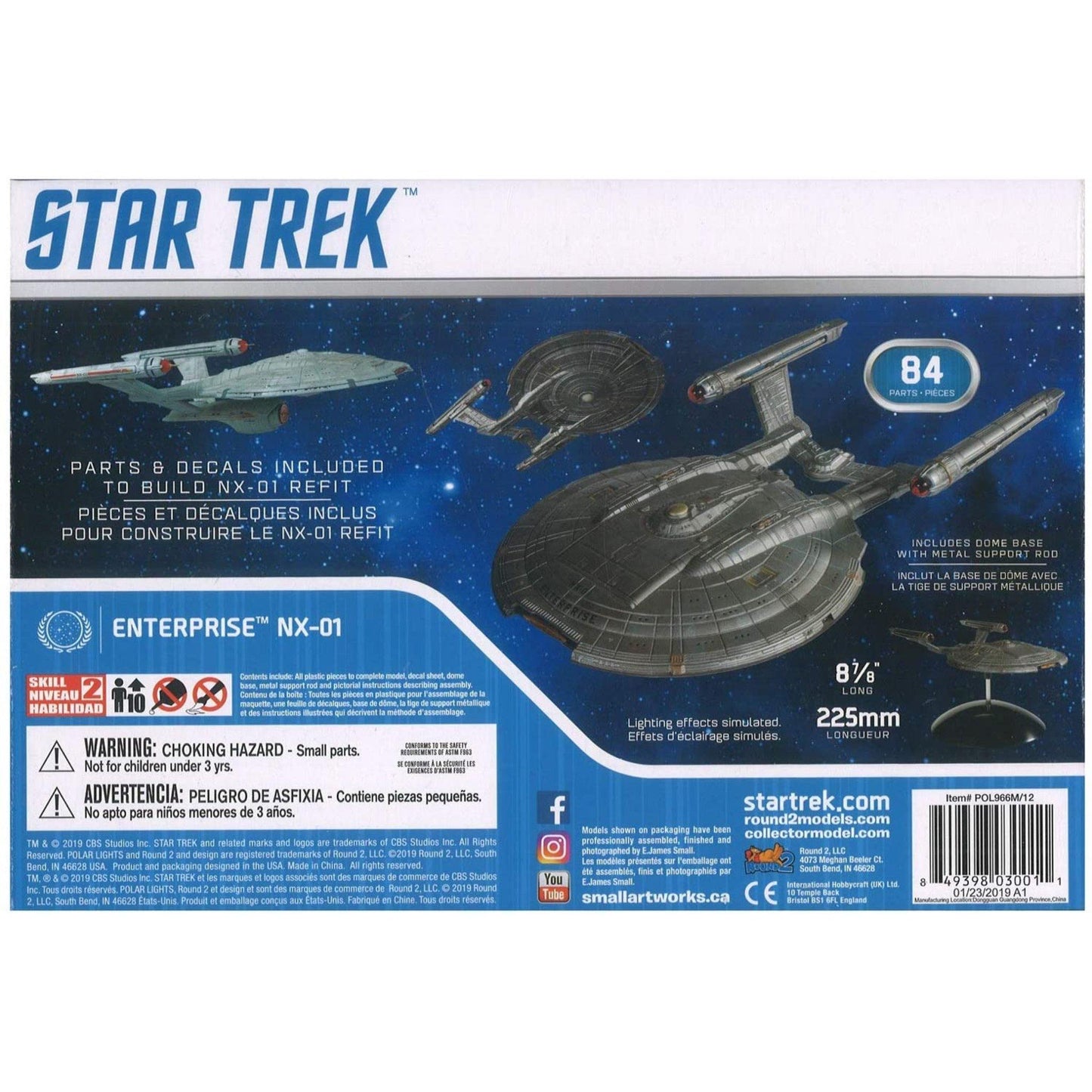 Polar Lights 1:1000 Star Trek NX-01 Enterprise Snap Assembly Model Kit POL966M - NEXTLEVELUK