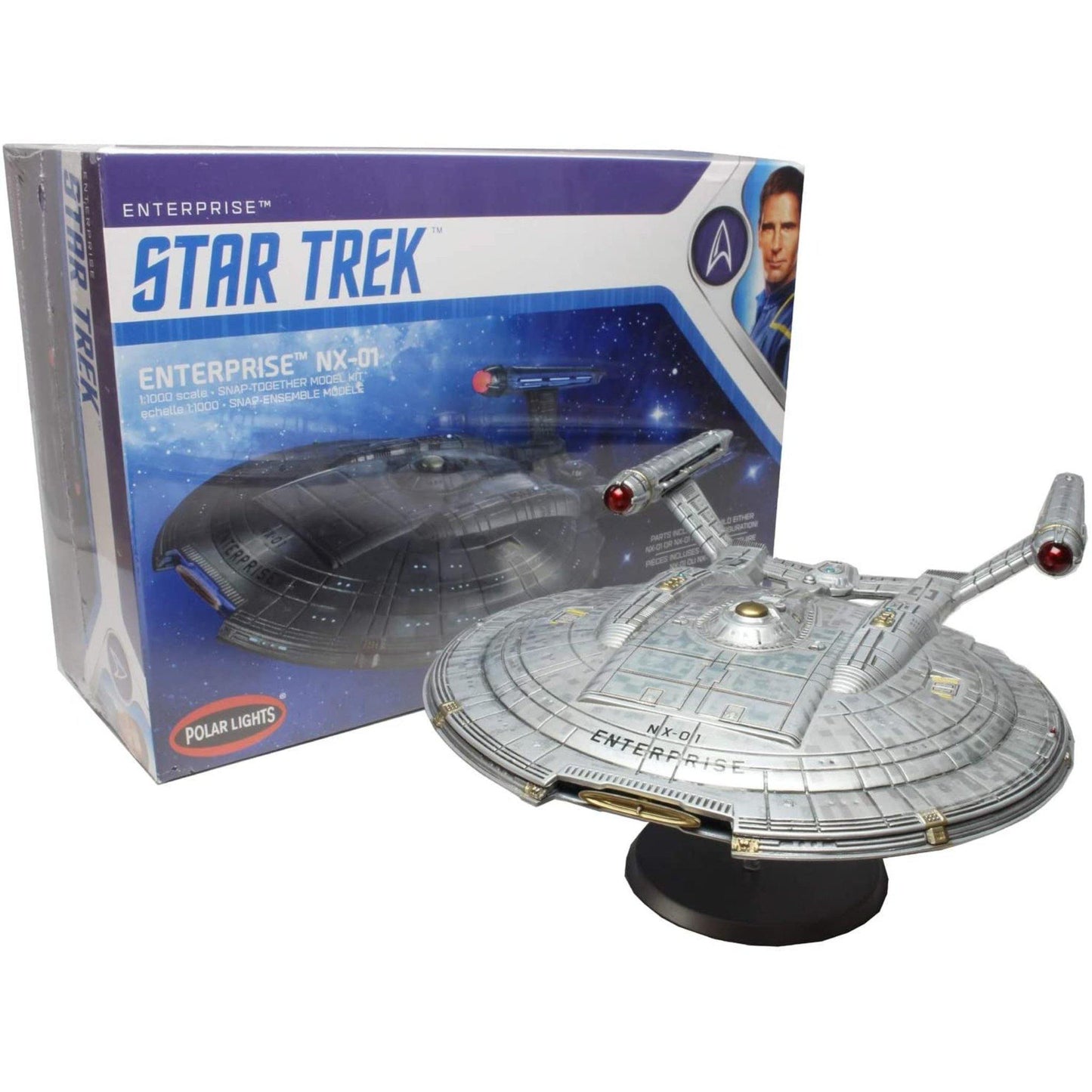 Polar Lights 1:1000 Star Trek NX-01 Enterprise Snap Assembly Model Kit POL966M - NEXTLEVELUK