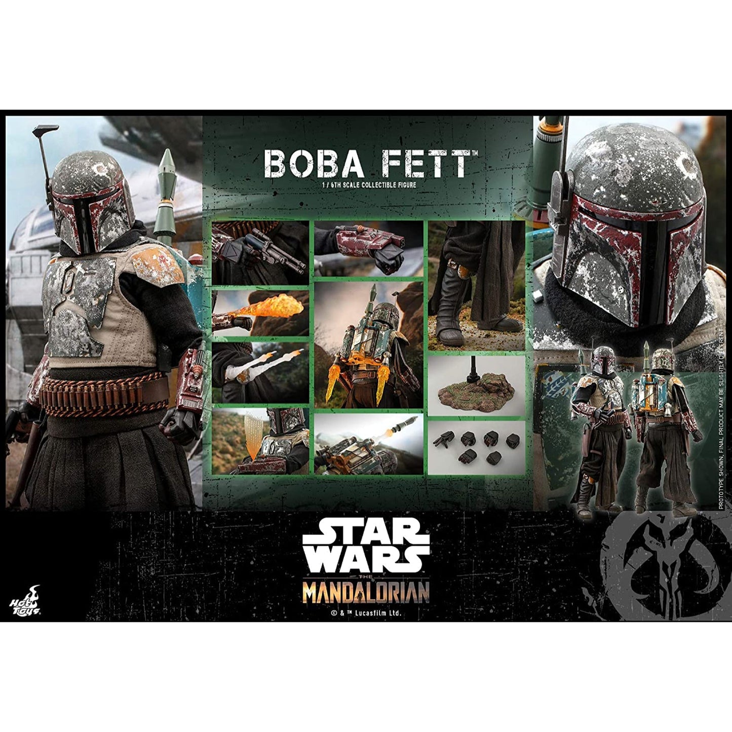 Hot Toys Star Wars The Mandalorian Television Masterpiece Boba Fett Action Figure - NEXTLEVELUK