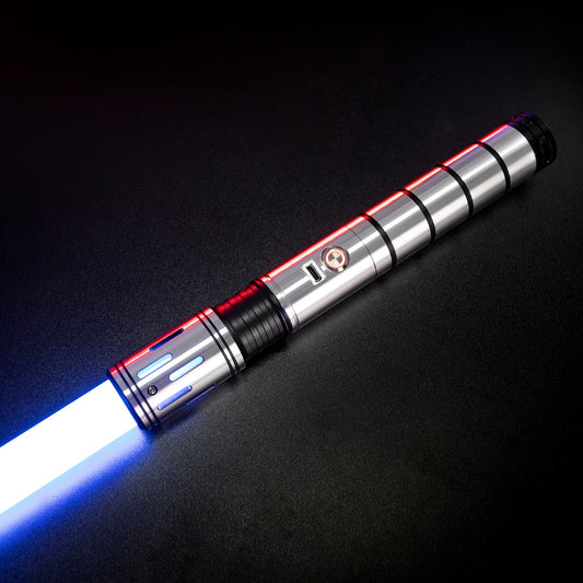 Star Wars Combat Lightsaber Baselit Model K1 Guardian FX RGB Silver & Black Replica (No 17 Base)