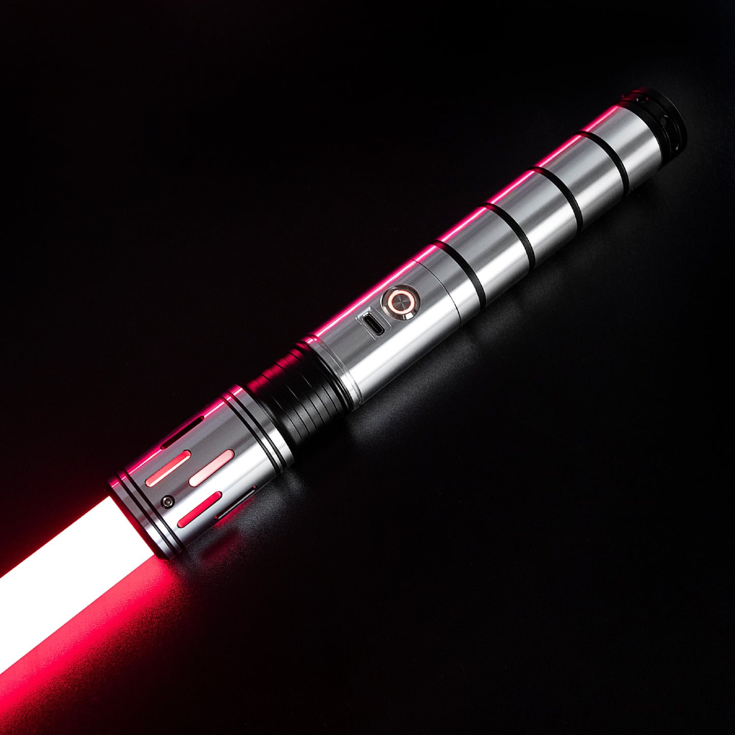 Star Wars Combat Lightsaber Baselit Model K1 Guardian FX RGB Silver & Black Replica (No 17 Base)