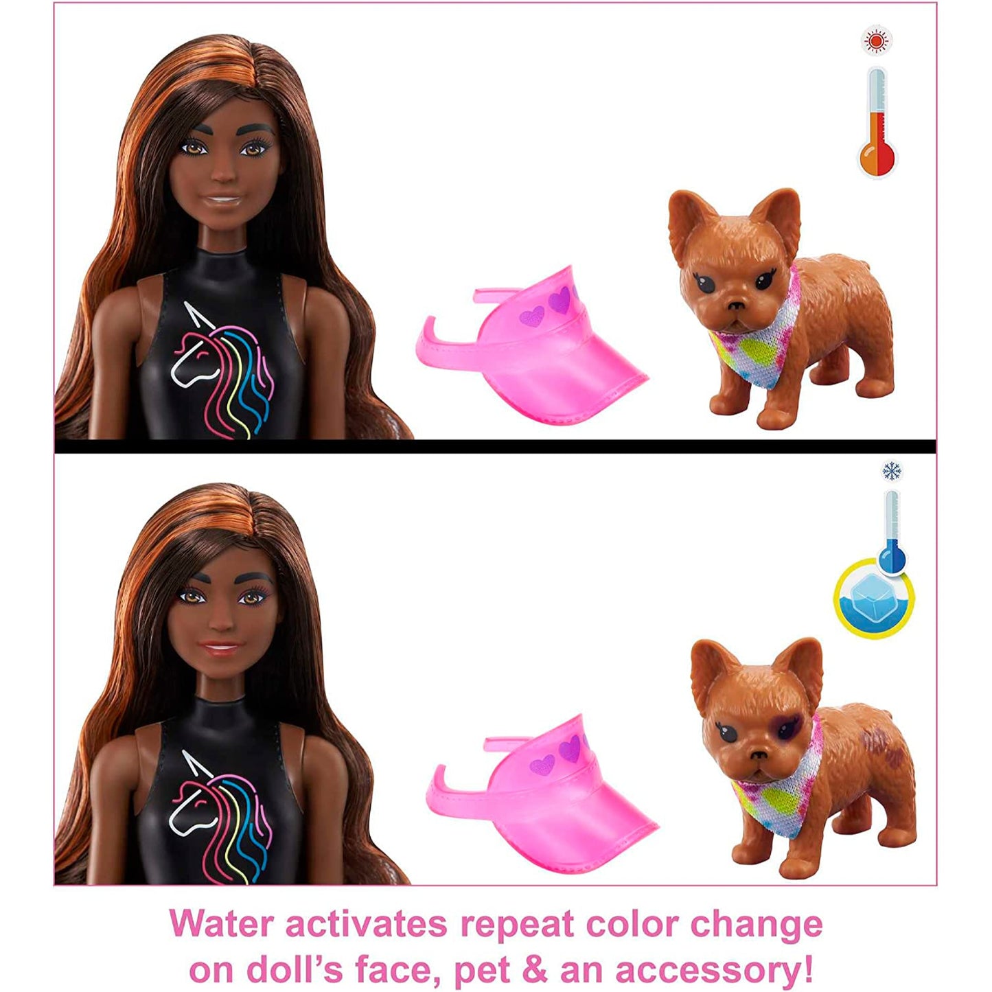 Barbie Color Reveal Tie Dye Peel! Totally Neon Fashions Doll with Orange-Streaked Brunette Hair and 25 Surprises