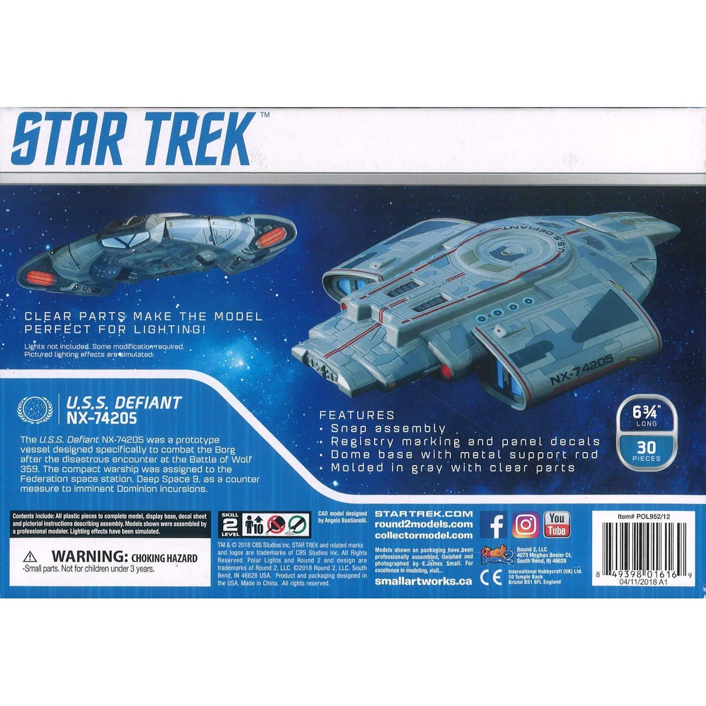 Polar Lights 1:1000 Star Trek Deep Space Nine U.S.S. Defiant NX-74205 Model Kit POL952 - NEXTLEVELUK