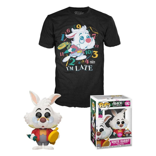 Alice in Wonderland Pop & Tee Flocked White Rabbit (Small) Funko Pop! Vinyl