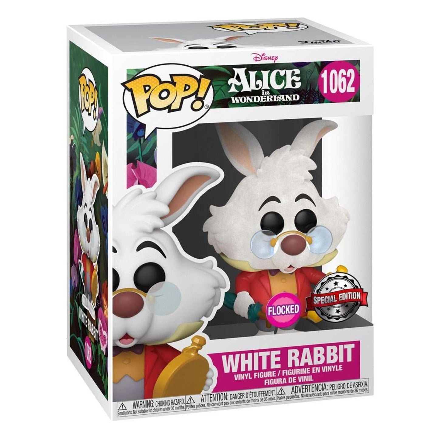 Alice in Wonderland Pop & Tee Flocked White Rabbit (Small) Funko Pop! Vinyl