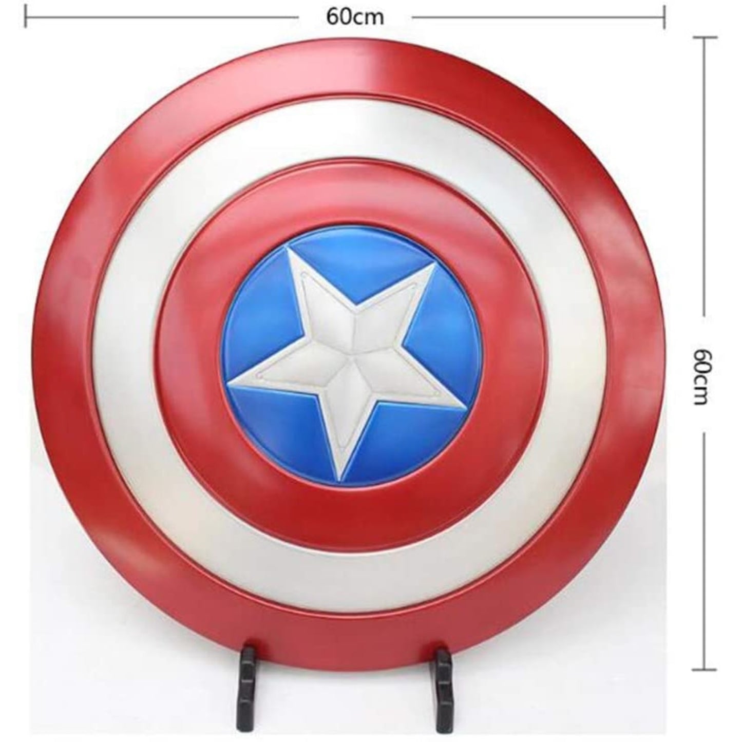 Marvel Captain America Metal Aerial Aluminum Alloy Shield Prop Replica 1:1 With Stand