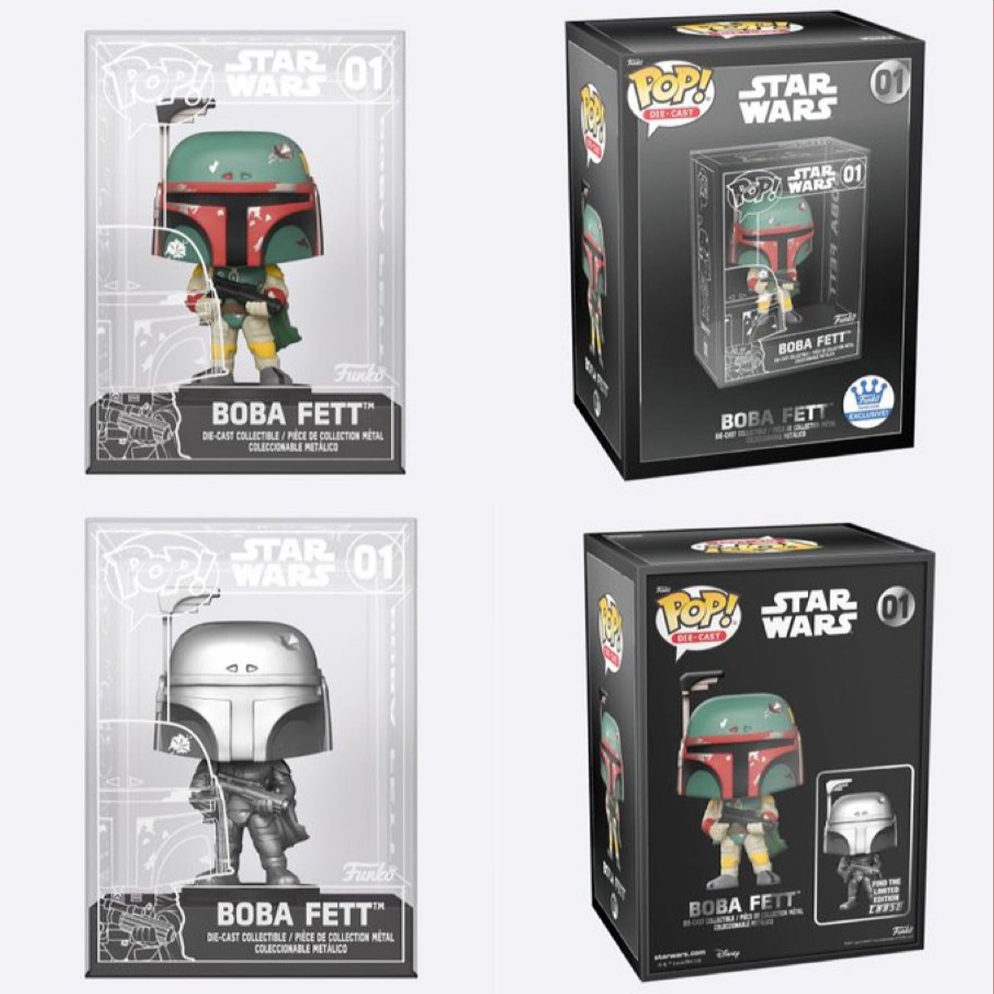 Star Wars Boba Fett Die Cast Funko Shop Exclusive CHANCE OF CHASE Funko Pop! Figure - NEXTLEVELUK