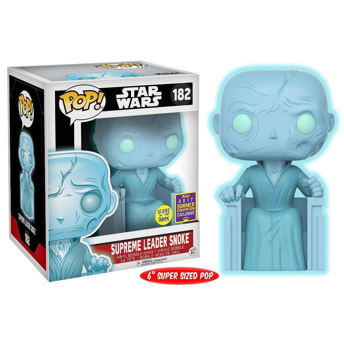 Star Wars Glow In The Dark Holographic Snoke SDCC 2017 Funko Pop! Vinyl - NEXTLEVELUK