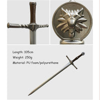 The Witcher 3 Wild Hunt Geralt of Rivia Sword Wolf Pommel PU Foam Replica - NEXTLEVELUK